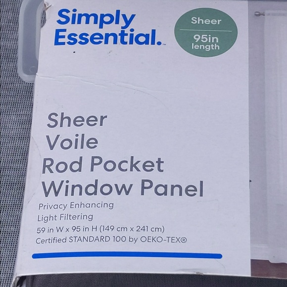 Simply Essential Sheer Voile Rod Pocket Window Panel (1 panel only) - Picture 4 of 6
